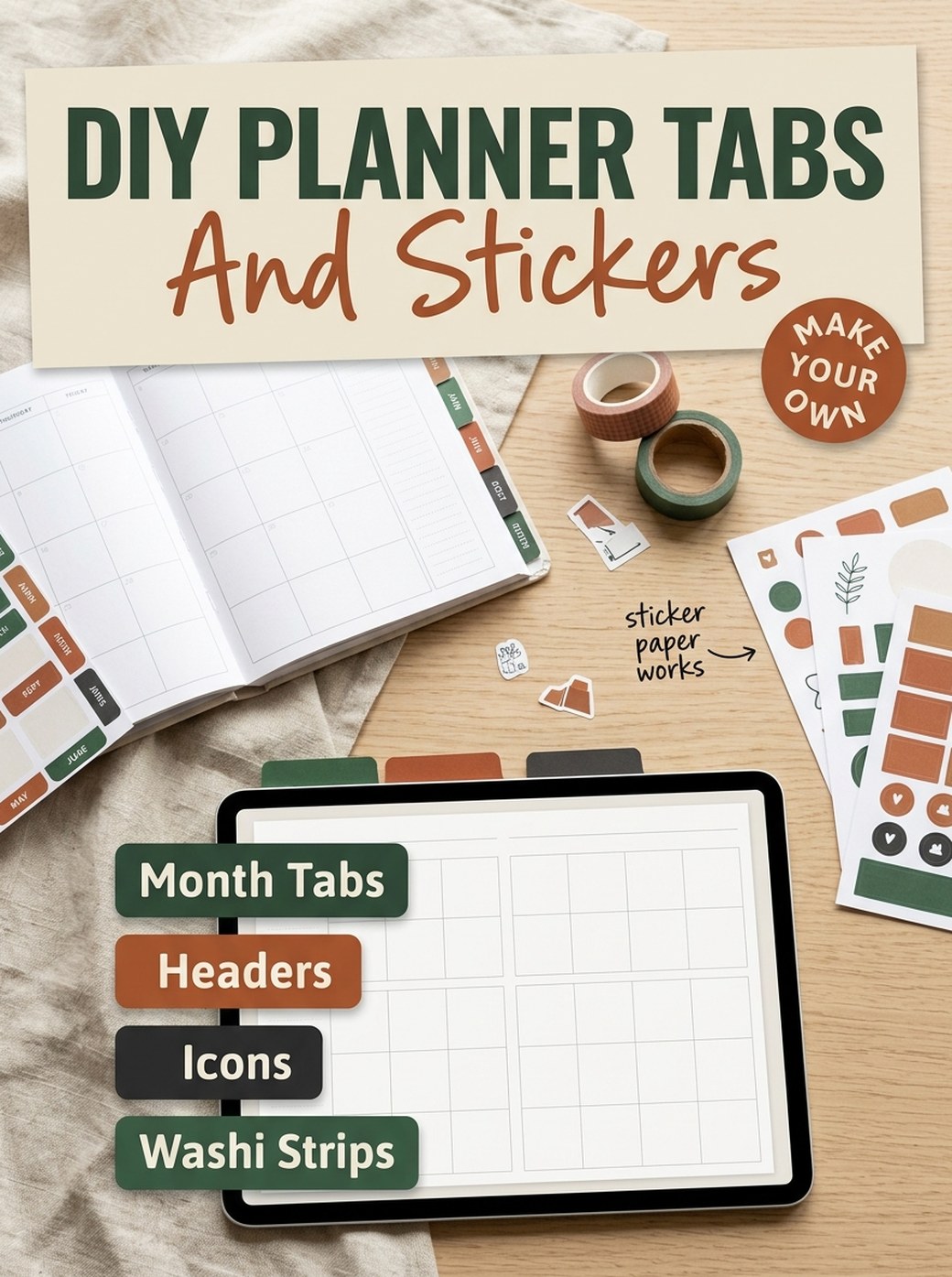 DIY Planner Stickers and Month Tabs for 2027